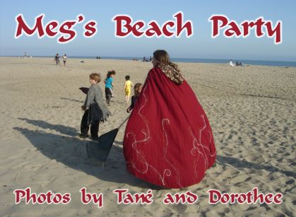 the title screen for the 'Meg's Beach Party' music video honoring retiring AFE Consultant-Teacher Meg Brown