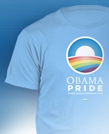 the official Obama 2008 campaign 'Obama Pride' T-shirt - see http://store.barackobama.com/collections/lgbt-for-obama.html for 2012 ones