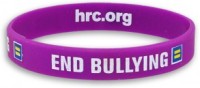 an 'End Bullying' wristband from the Human Rights Campaign