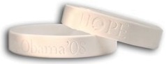 White 'Hope' wristbands from President Obama's 2008 campaign