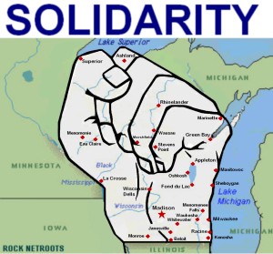 Lou Kaye's 'Wisconsin Fist of Solidarity' graphic